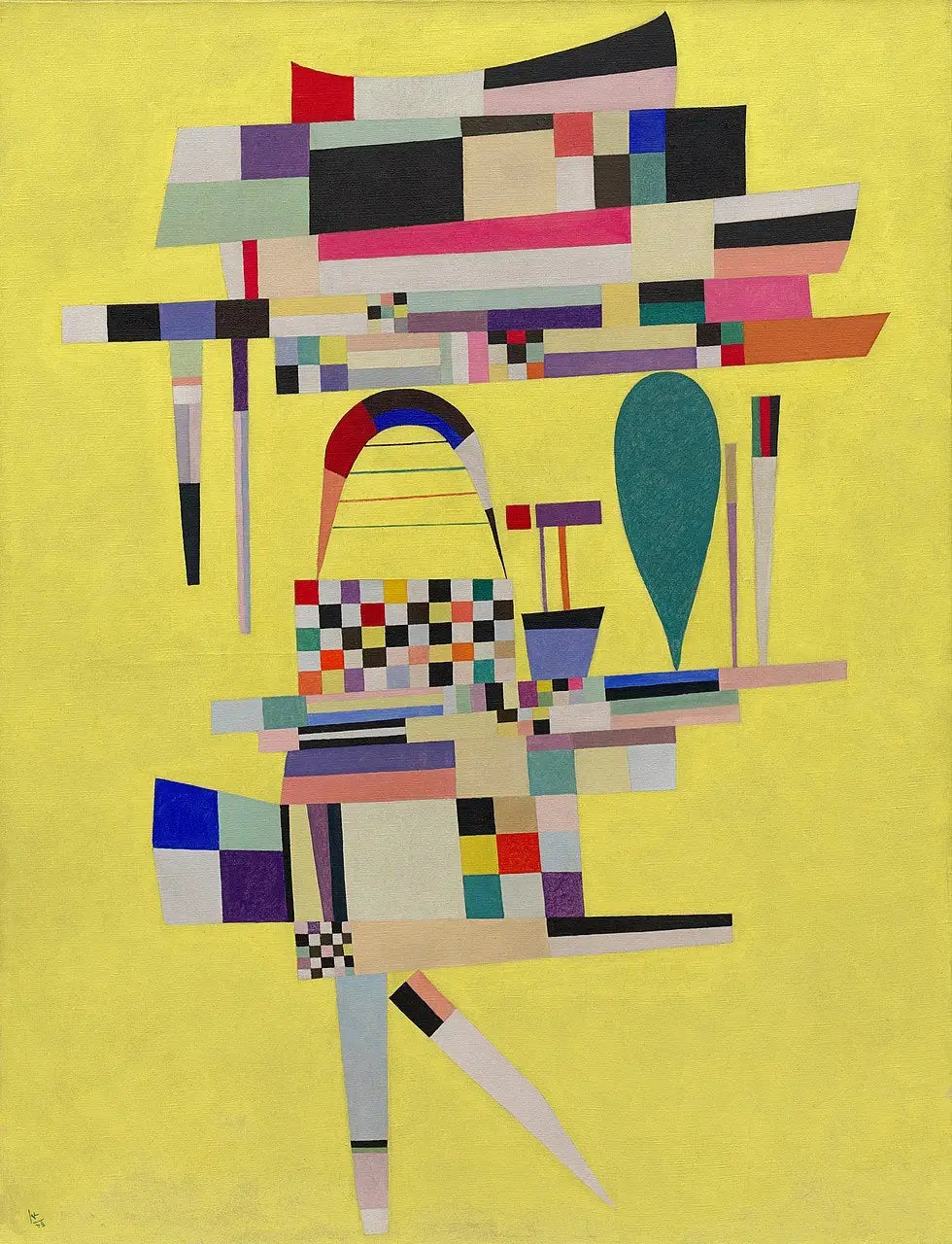 Reproduction du tableau « La Toile jaune - Vassily Kandinsky » par Alpha Reproduction en peinture à l’huile