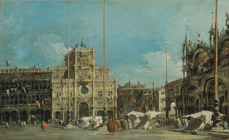 La torre dell'orologio sulla piazza San Marco - Francesco Guardi