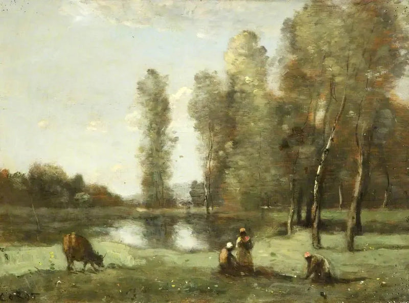 La mucca all'abbeveratoio - Jean-Baptiste Camille Corot