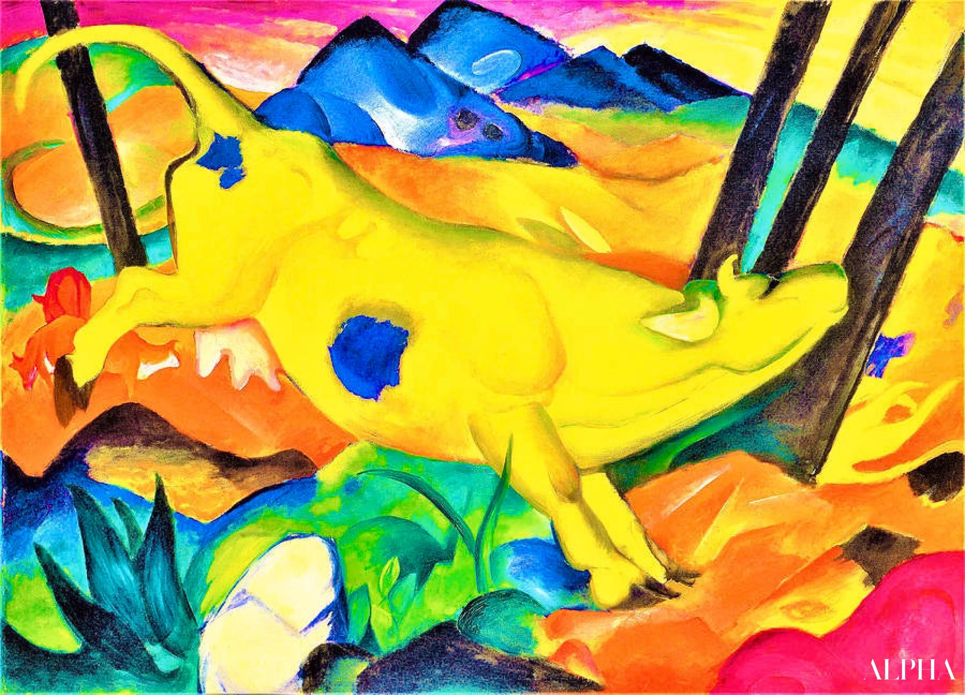 La Vache jaune - Franz Marc - Reproductions de tableaux et peintures haut de gamme
