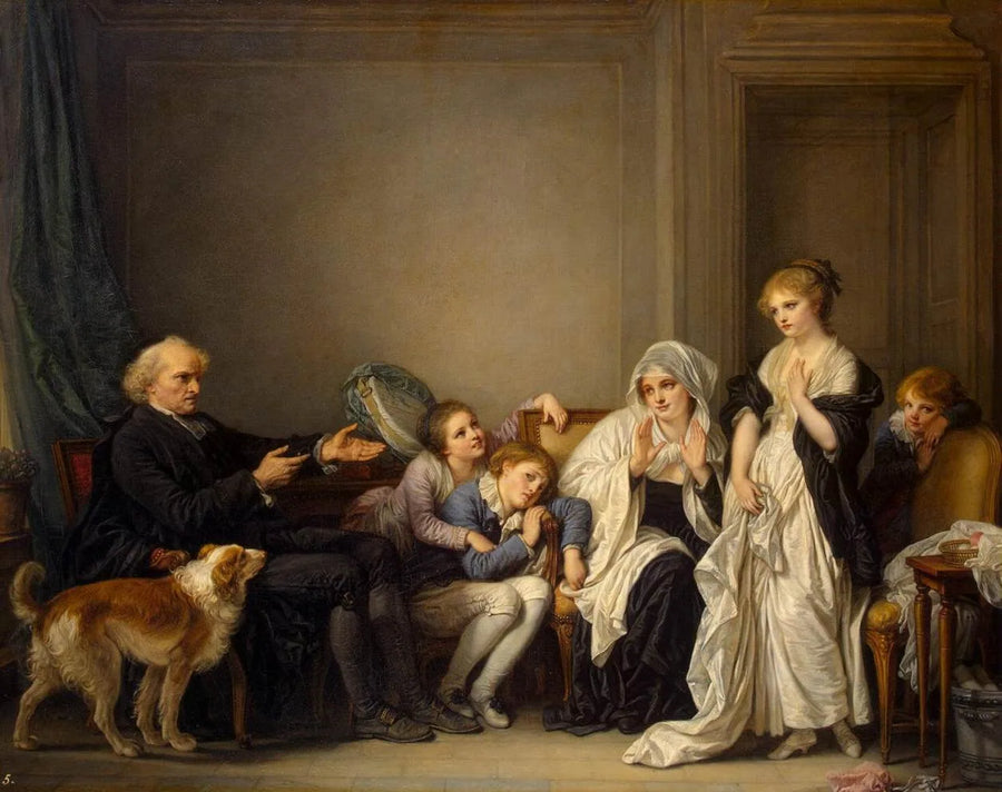 La vedova e il suo sacerdote - Jean-Baptiste Greuze