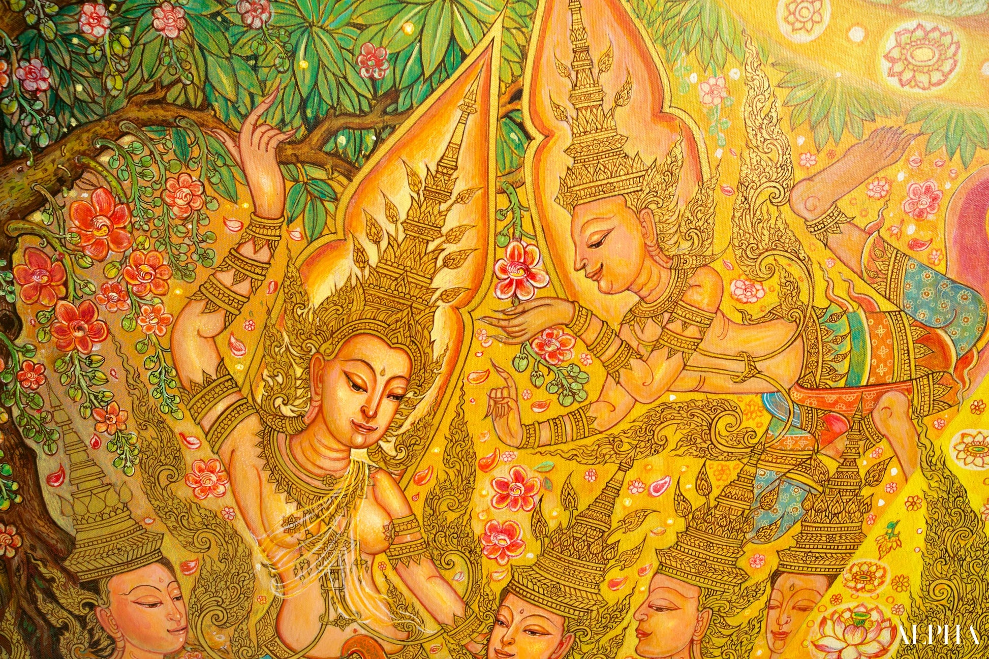 La Vie de Bouddha | 240 x 180 cm Reproductions de tableaux à la peinture à l’huile
