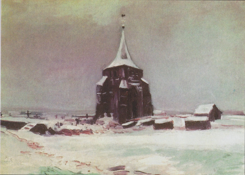 La vecchia torre del cimitero di Nuenen sotto la neve - Vincent van Gogh