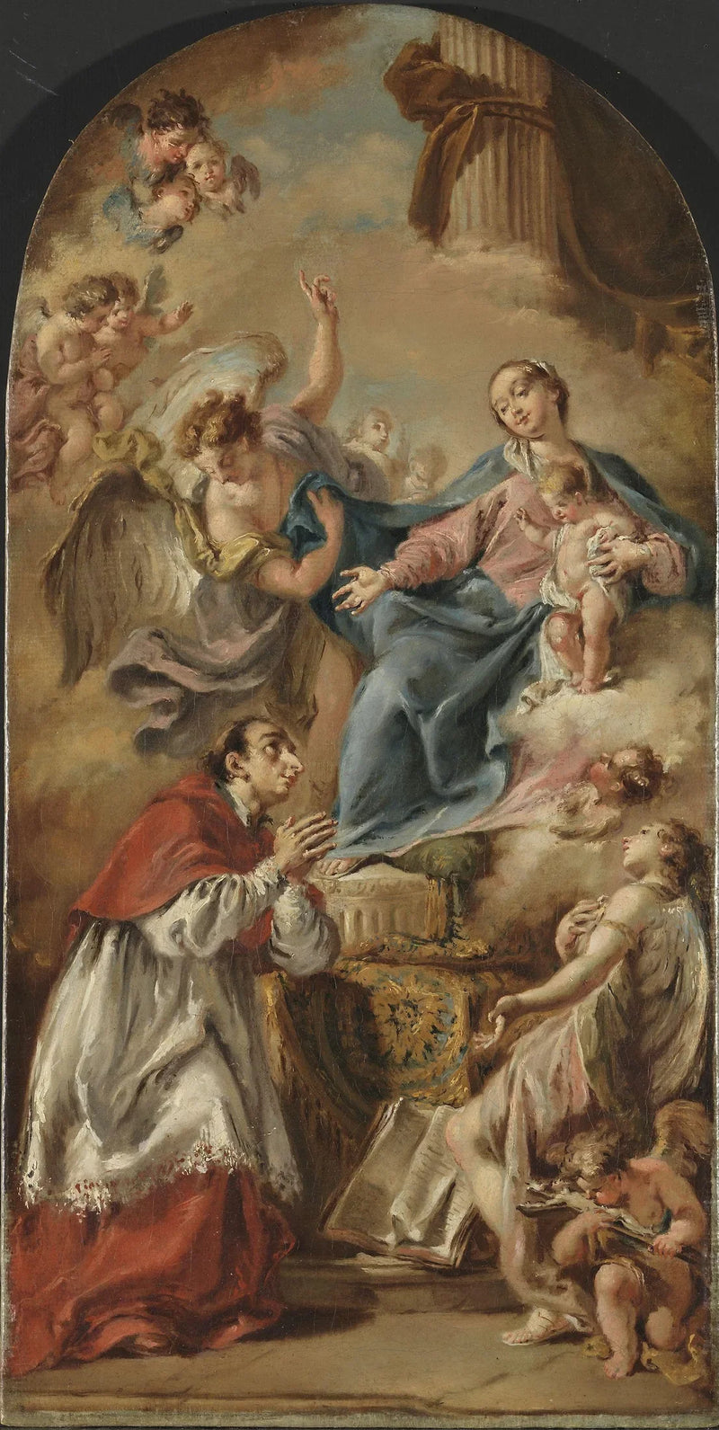 La Vergine con il Bambino adorata da san Carlo Borromeo - Giovanni Battista Pittoni