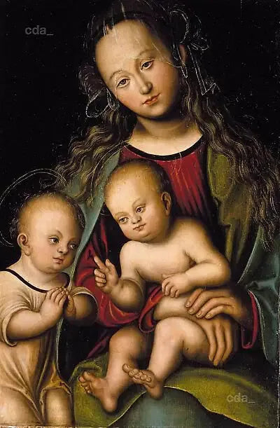 La Vergine con il Bambino adorata da san Giovanni Battista bambino - Lucas Cranach il Vecchio