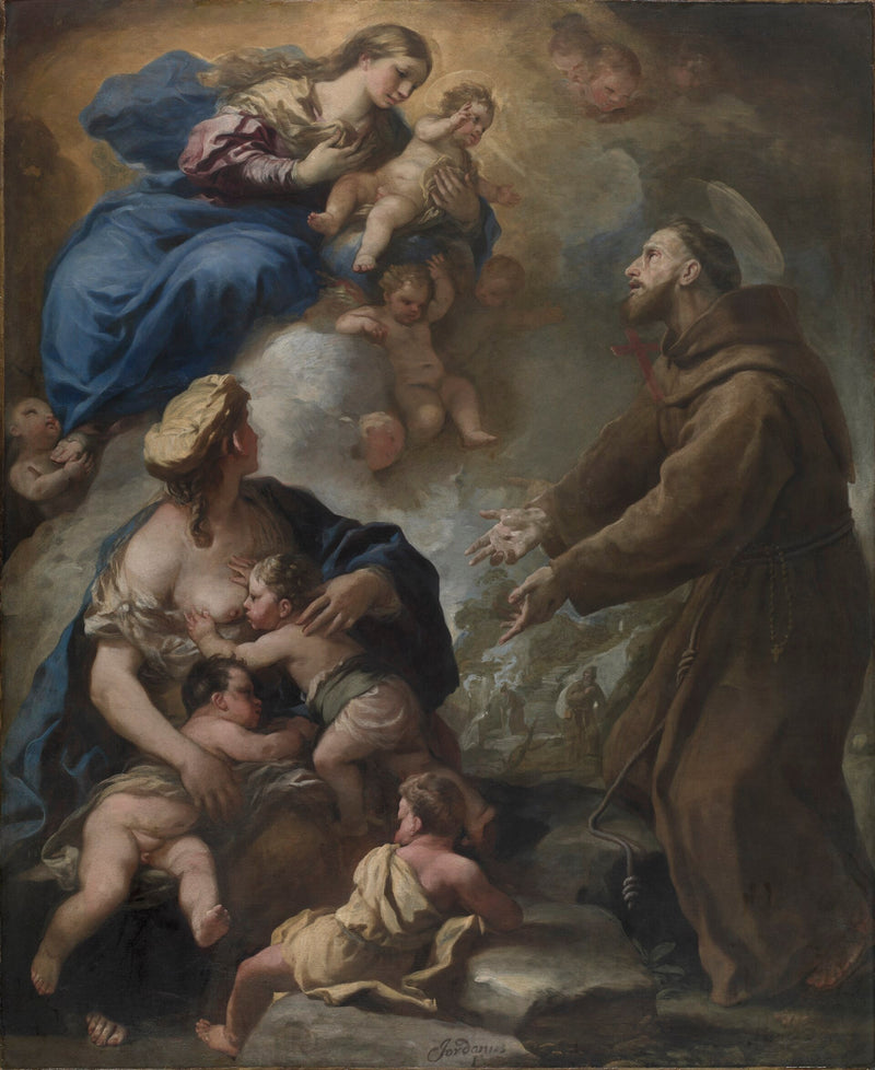 La Vergine con il Bambino che appare a san Francesco d'Assisi - Luca Giordano