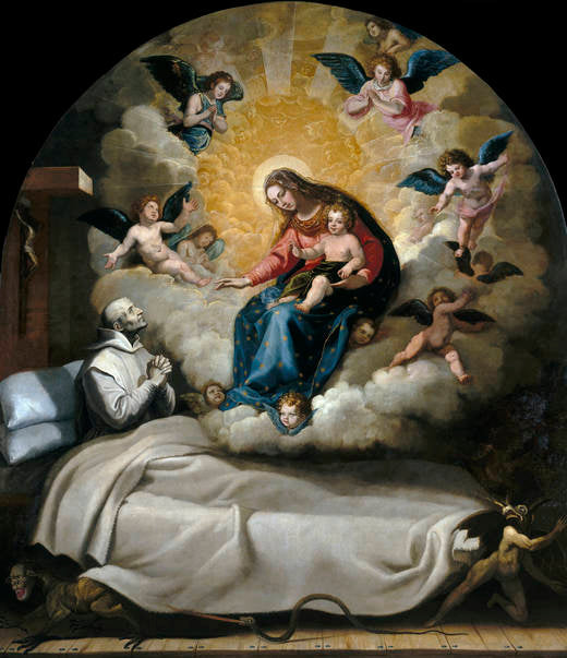 La Vierge à l'Enfant apparaît à Pedro Faverio - Vincenzo Carducci image 1 tableau peint à l’huile sur toile