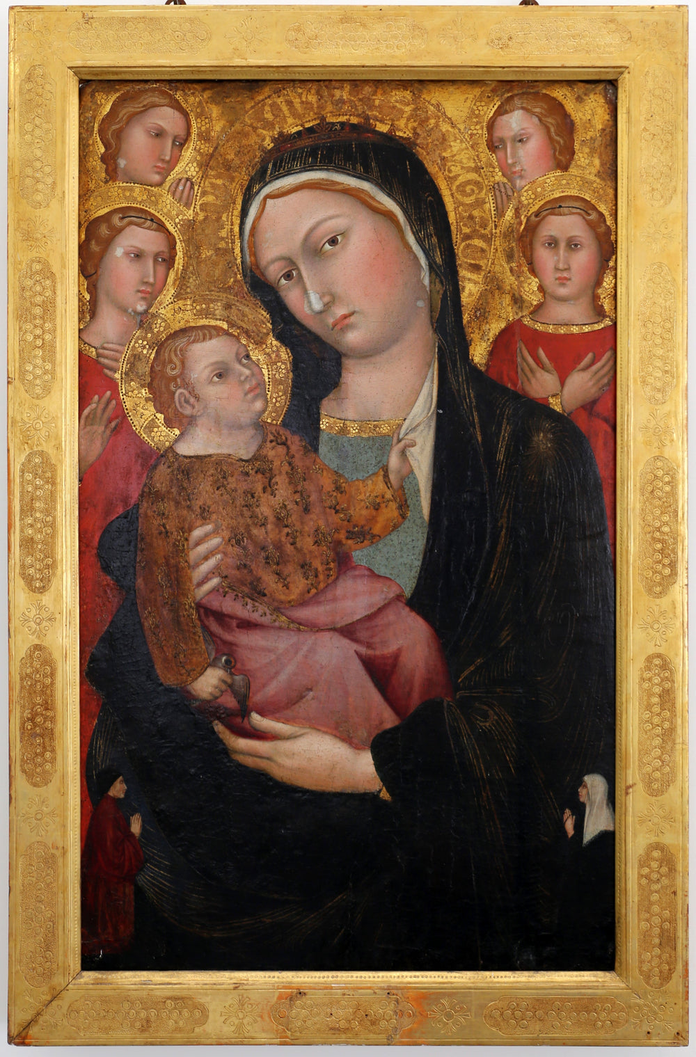 La Vierge à l'Enfant avec des anges et des donateurs - Taddeo di Bartolo image 1 reproduction de peinture à l’huile