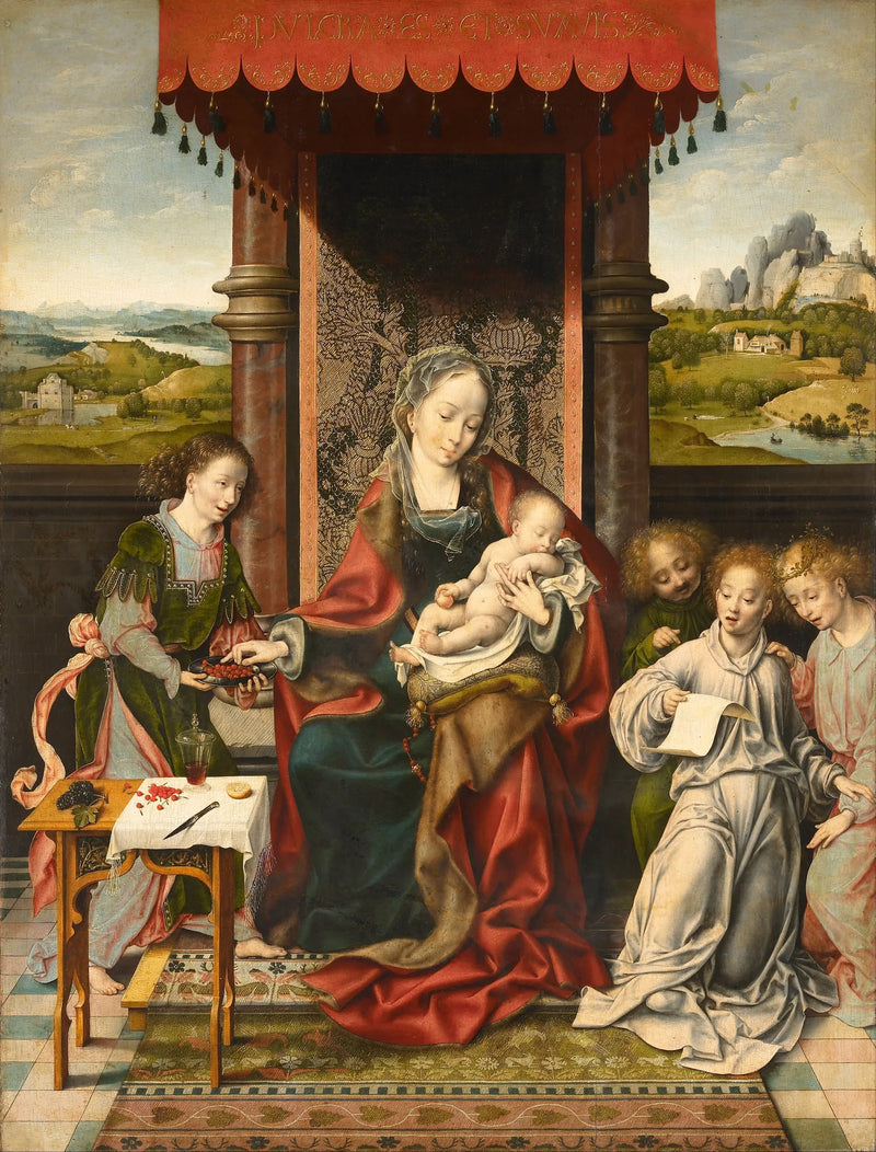 La Vergine con il Bambino e angeli - Joos van Cleve