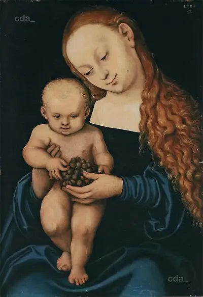 La Vergine con il Bambino e uva - Lucas Cranach il Vecchio