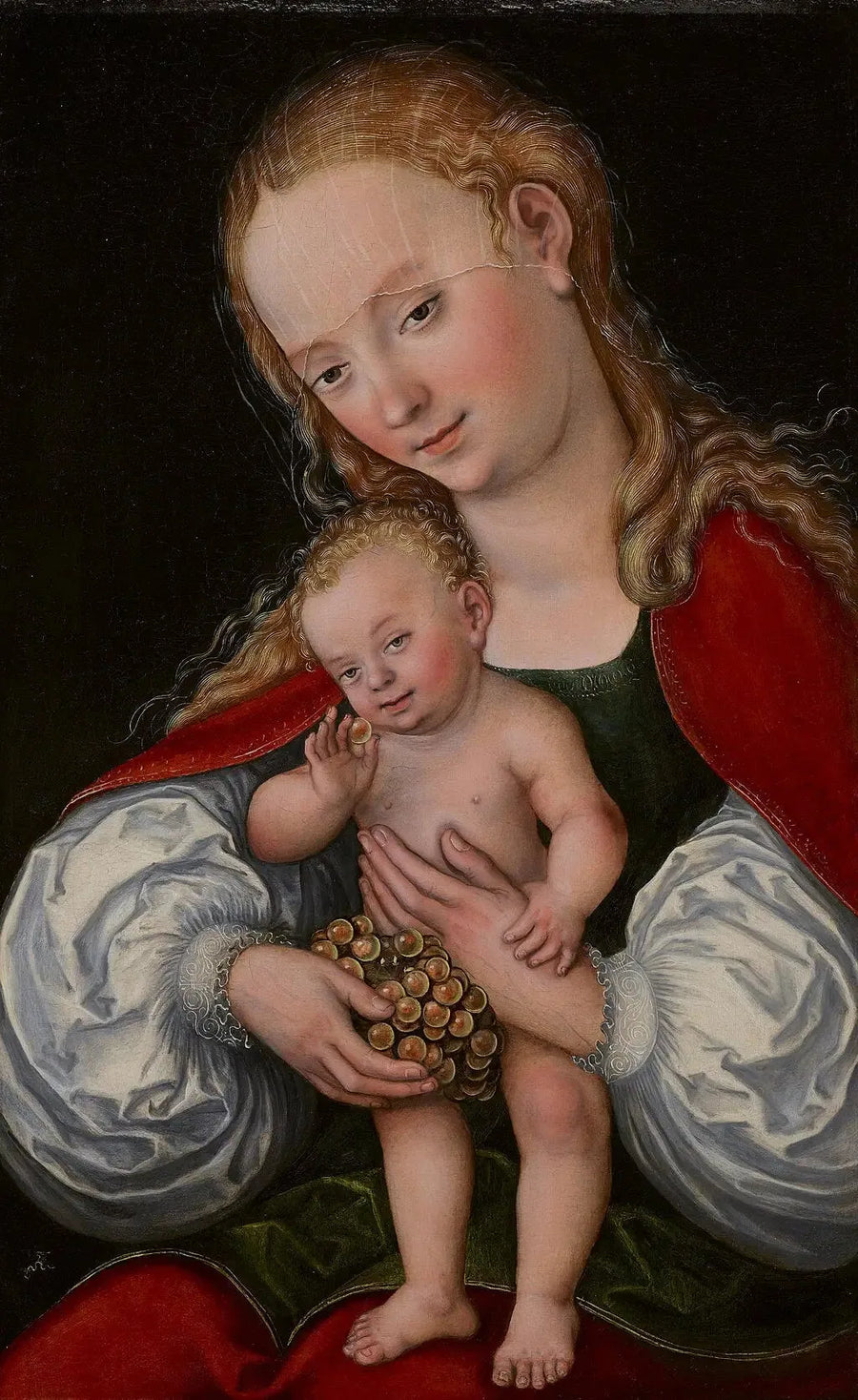 La Vergine con il Bambino e uva - Lucas Cranach il Vecchio