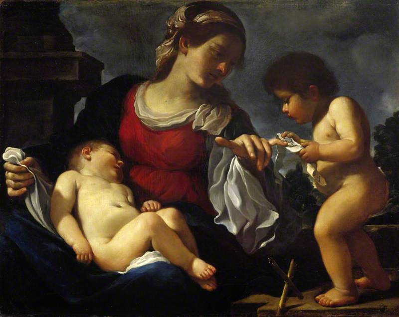 La Vergine con il Bambino e il giovane san Giovanni Battista - Guercino