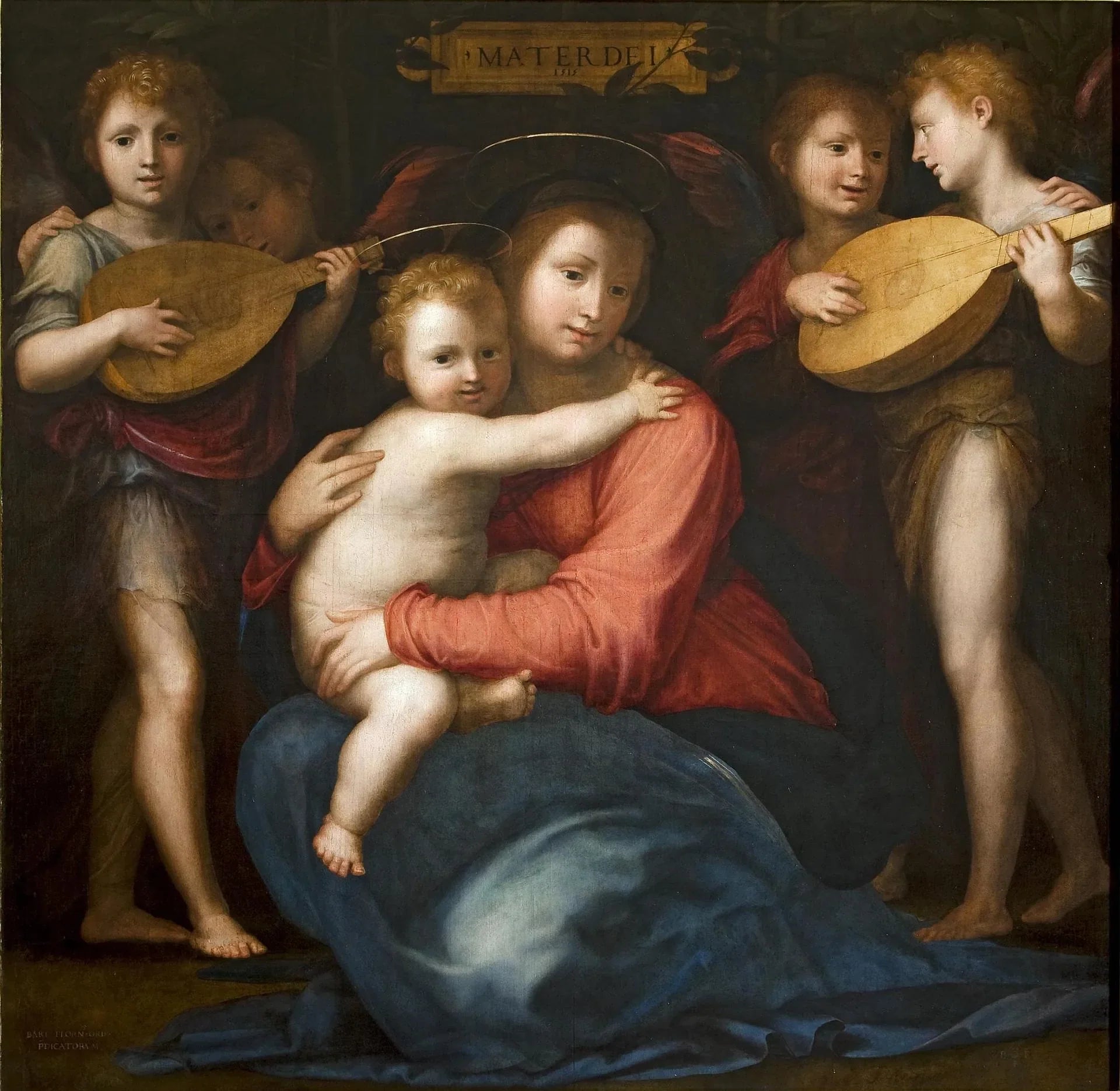 La Vierge à l'Enfant avec quatre anges - Fra Bartolomeo image 1 reproduction d’œuvre d’art à l’huile