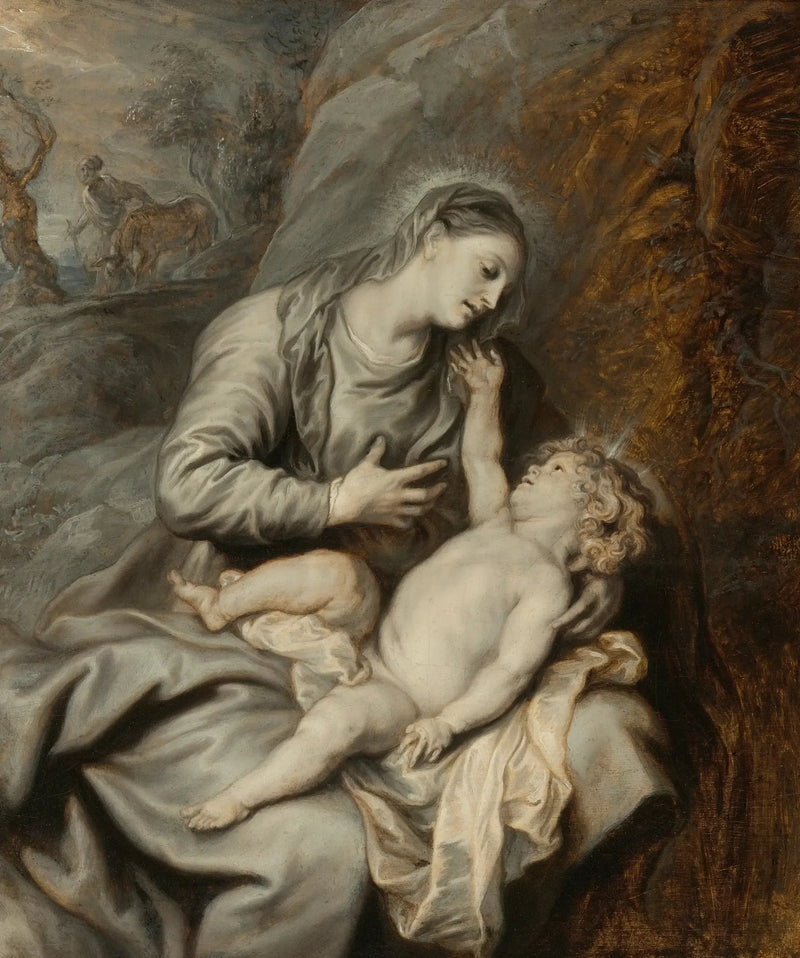 La Vergine con il Bambino in riposo durante la fuga in Egitto - Antoine van Dyck