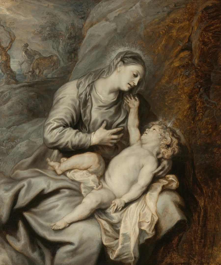 La Vergine con il Bambino in riposo durante la fuga in Egitto - Antoine van Dyck