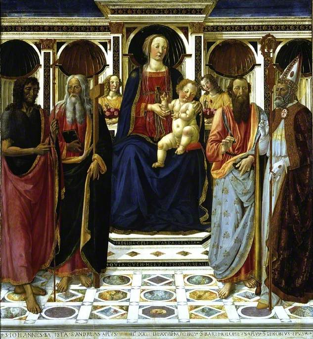 La Vergine con il Bambino e i santi Giovanni Battista, Andrea e Zeno - Cosimo Rosselli