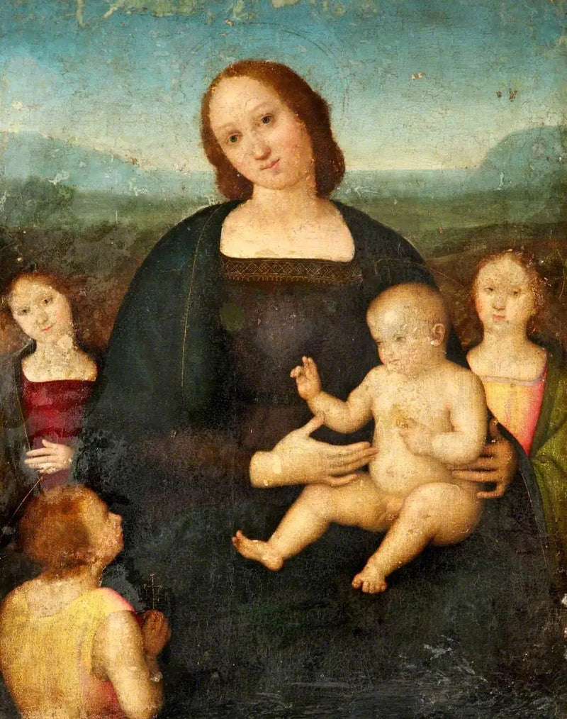 La Vergine con il Bambino, san Giovanni e due angeli - Pietro Perugino
