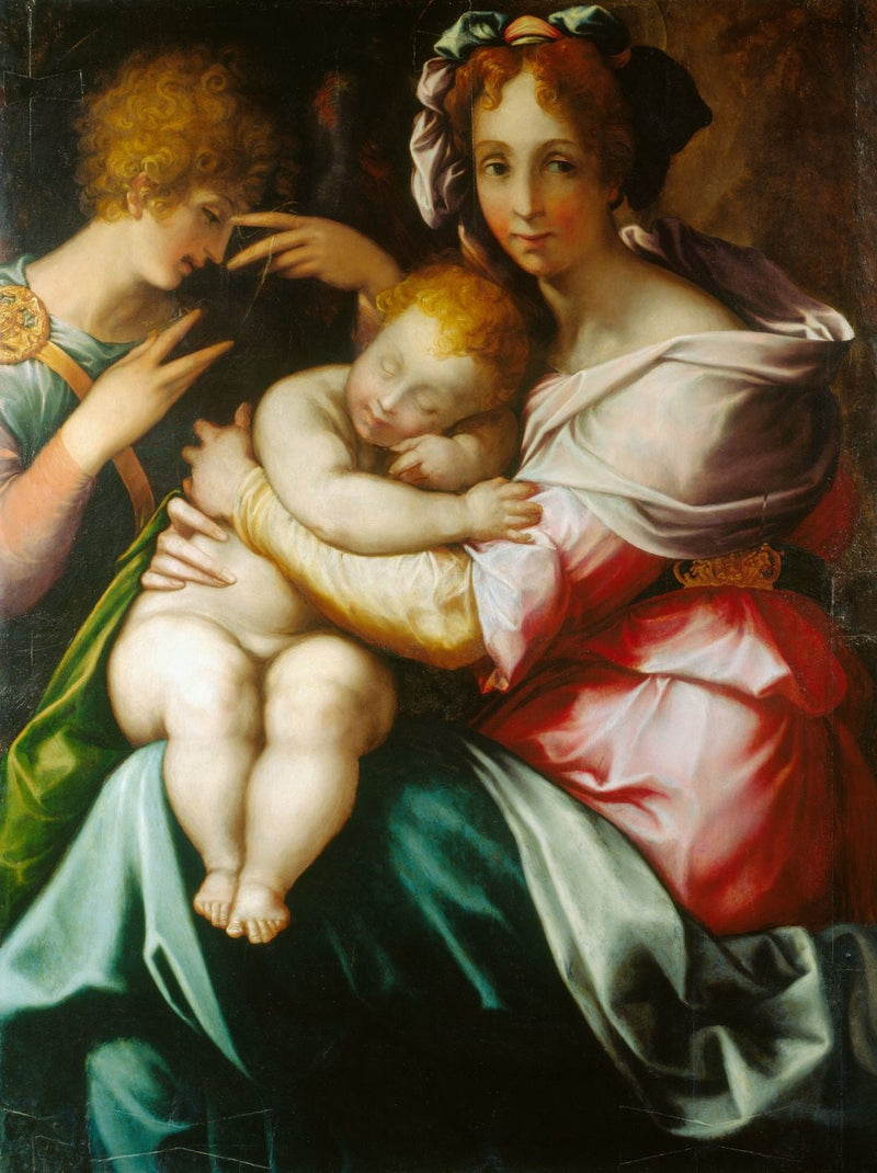 La Vergine con il Bambino e un angelo - Francesco Salviati