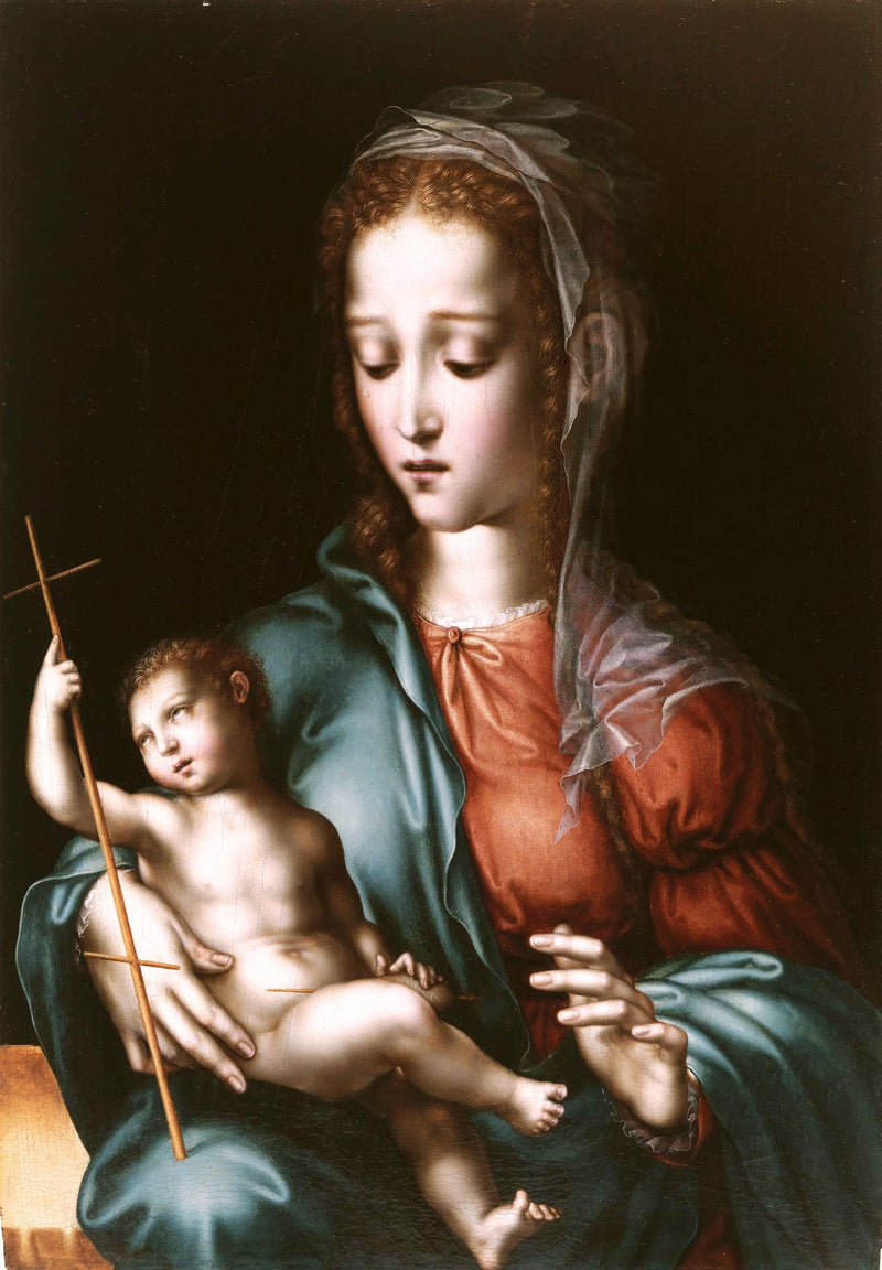 La Vergine con il Bambino con un fuso - Luis de Morales