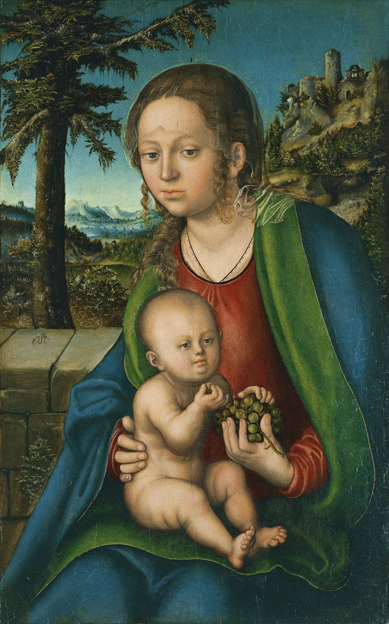 La Vergine con il Bambino e un grappolo d'uva - Lucas Cranach il Vecchio