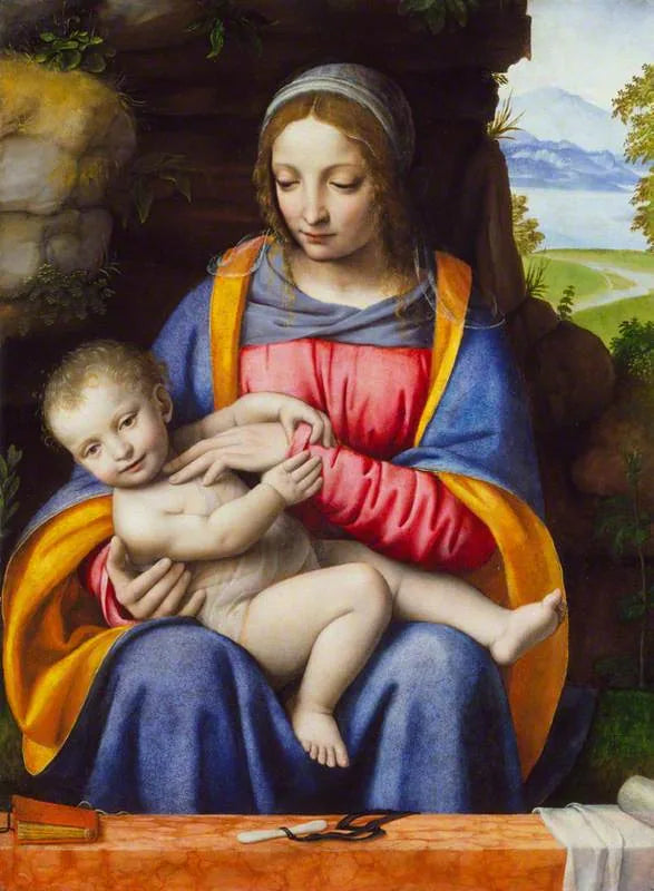 La Vergine con il Bambino in un paesaggio - Bernardino Luini