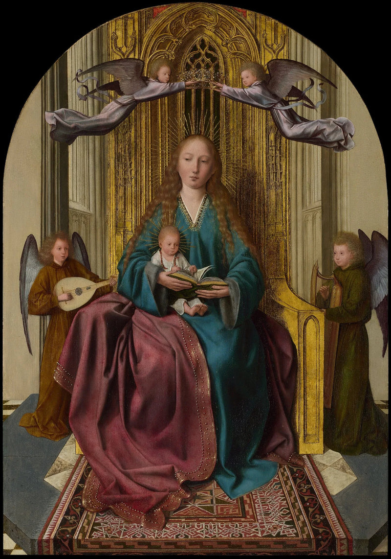 La Vergine con il Bambino in maestà, circondata da quattro angeli - Quentin Metsys
