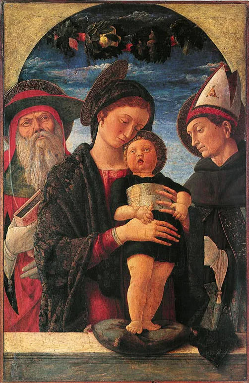 La Vergine con il Bambino tra san Gerolamo e san Luigi di Toulouse - Andrea Mantegna