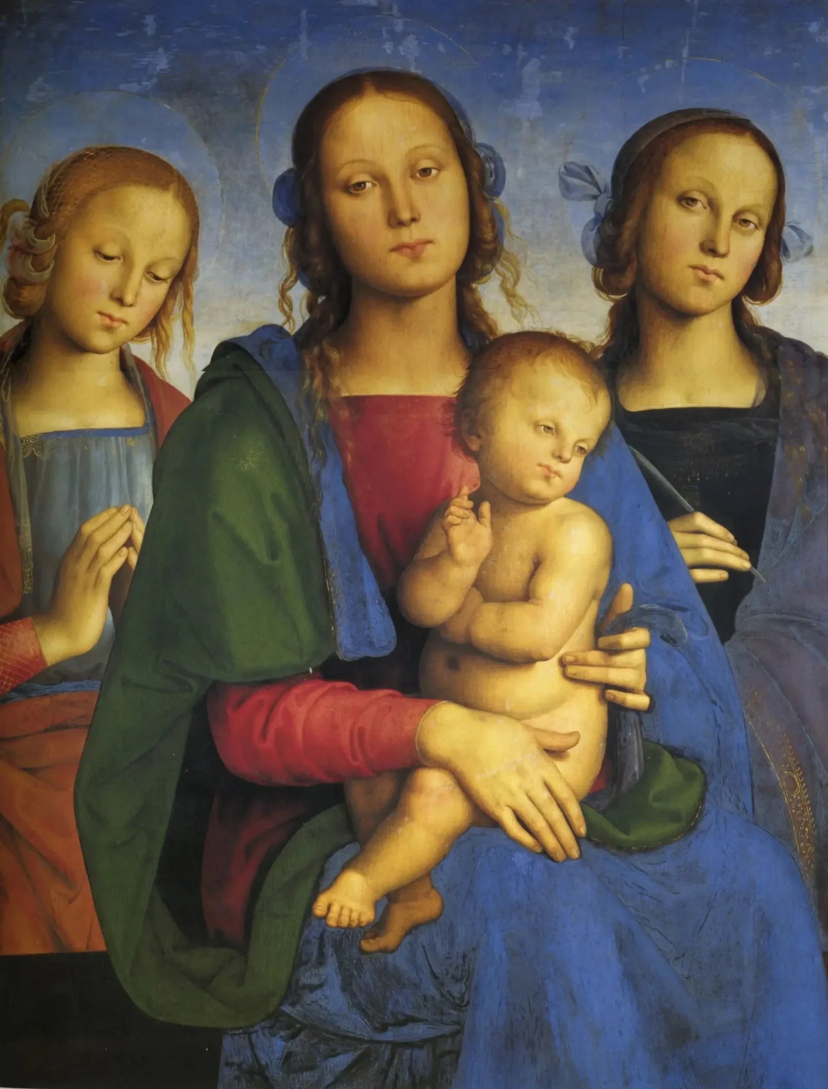 La Vierge à l'Enfant entre sainte Catherine d'Alexandrie et une sainte - Pietro Perugino image 1 reproduction de peinture à l’huile