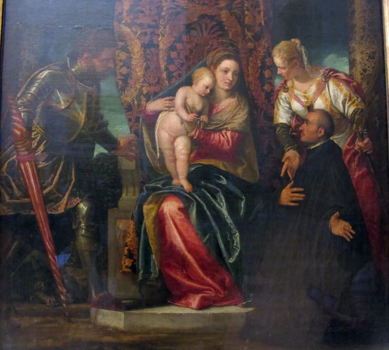 La Vergine con il Bambino tra santa Giustina e san Giorgio, con un benedettino inginocchiato - Paolo Veronese