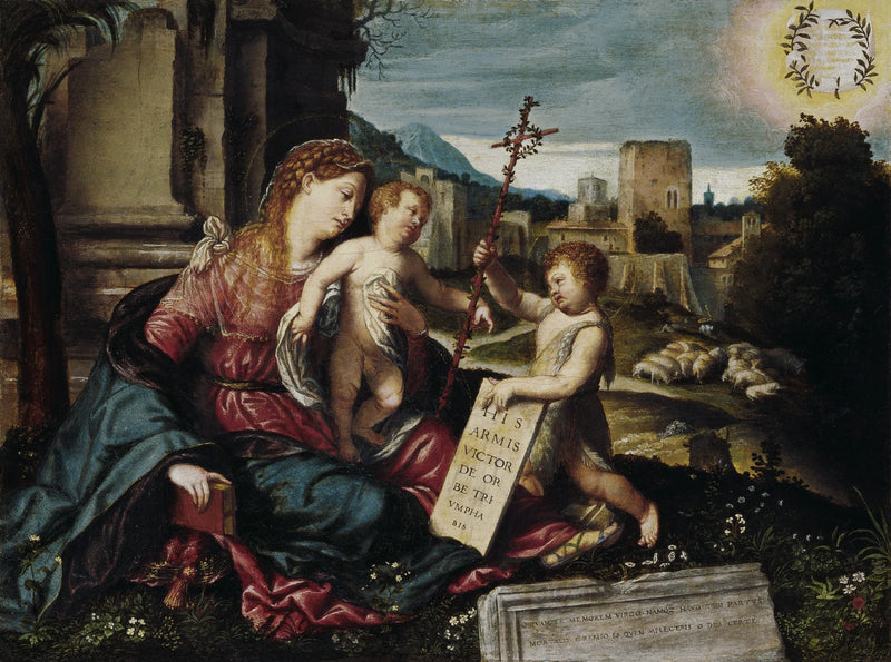 La Vergine con il Bambino e il giovane san Giovanni - Alessandro Bonvicino