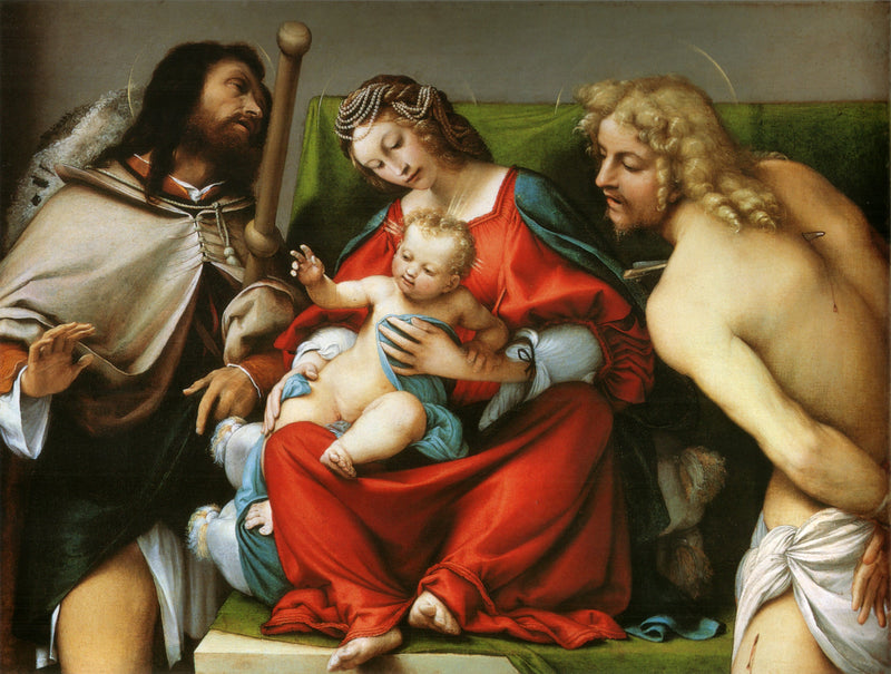La Vergine con il Bambino e i santi Rock e Sebastiano - Lorenzo Lotto