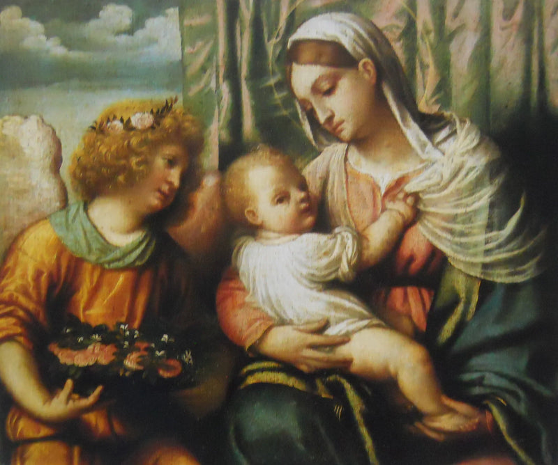 La Vergine con il Bambino e un angelo - Alessandro Bonvicino