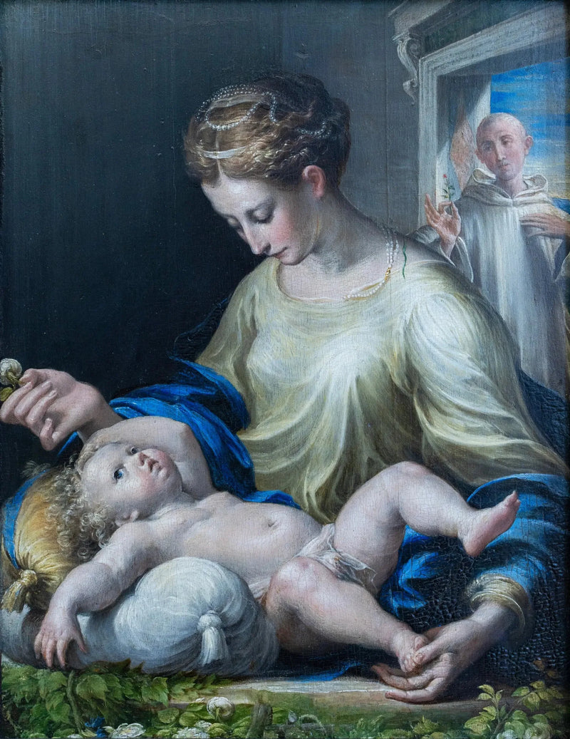 La Vergine con il Bambino e un monaco - Parmigianino - Parmigianino