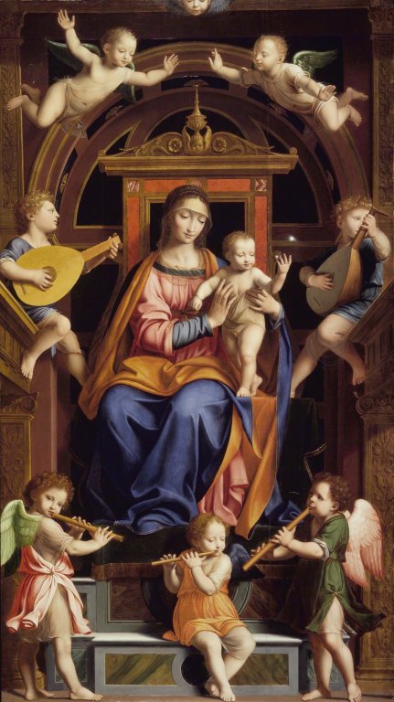 La Vergine con il Bambino trionfante con angeli - Bernardino Luini