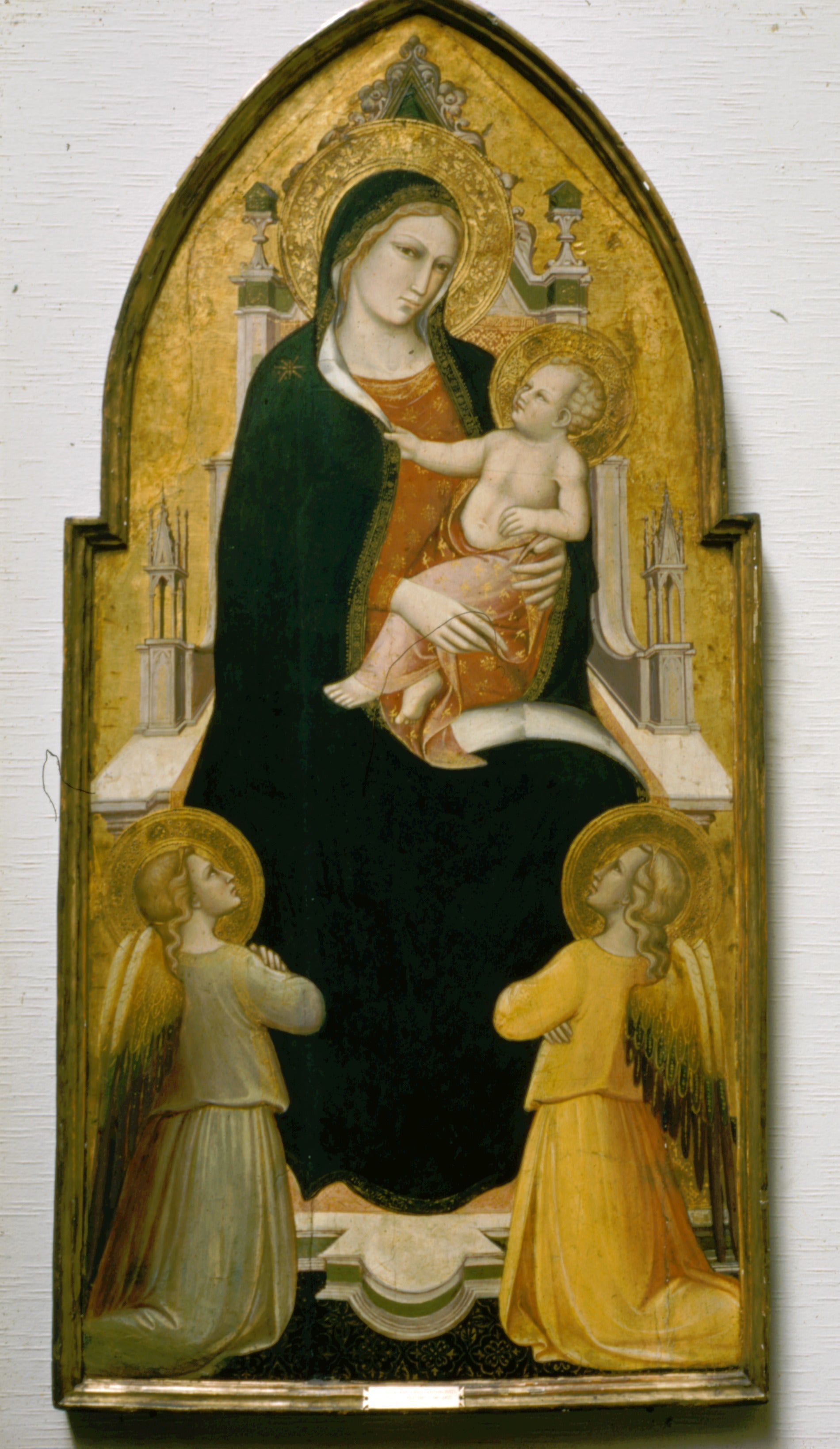 La Vierge à l'Enfant trônant avec des anges - Spinello Aretino image 1 reproduction de peinture à l’huile