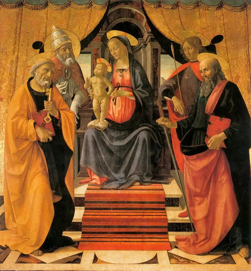 La Vergine con il Bambino in trono con i santi - Domenico Ghirlandaio