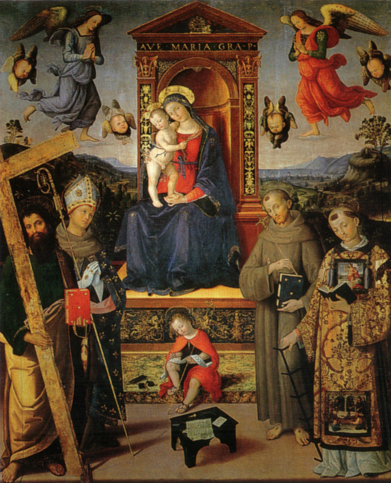 La Vergine con il Bambino in trono con i santi - Pinturicchio