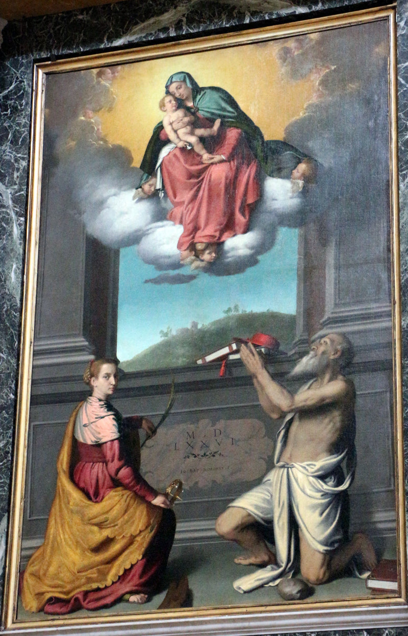 La Vergine con il Bambino in gloria con i santi - Giovanni Battista Moroni