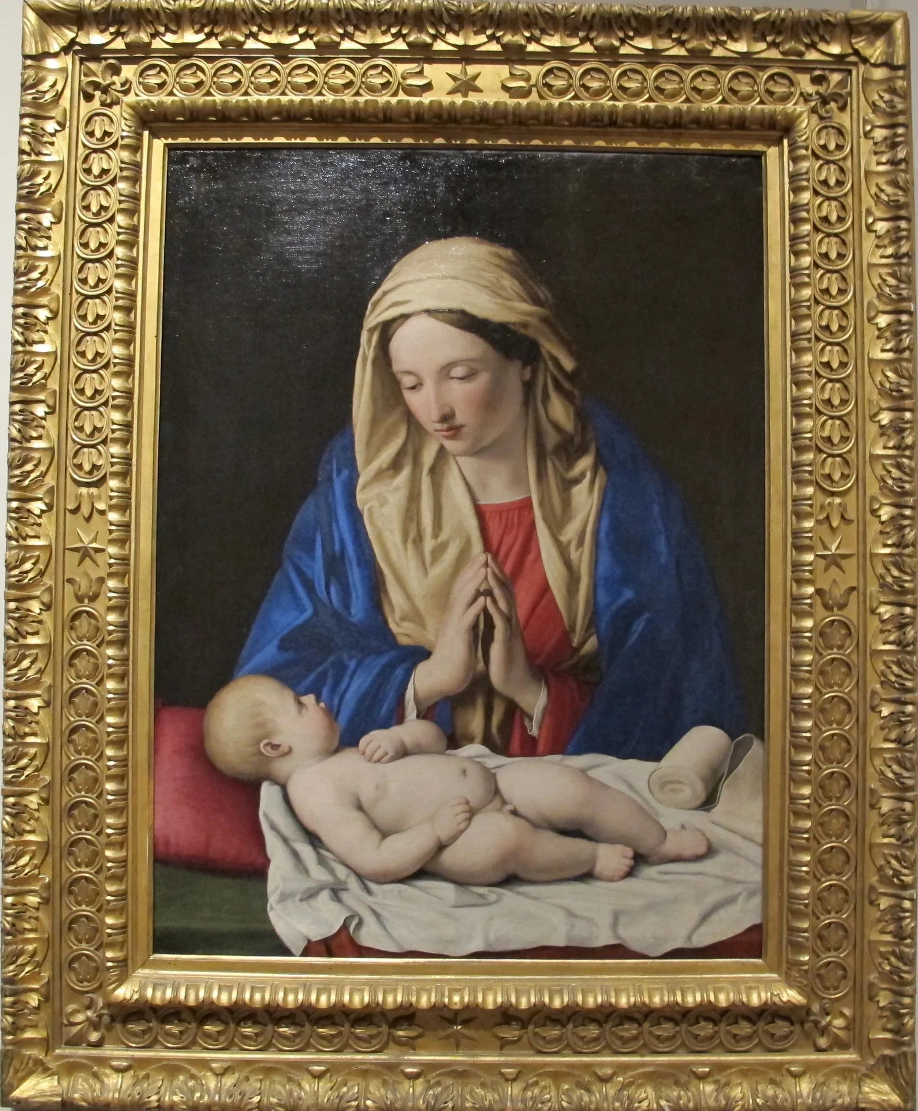 La Vierge adorant l'Enfant Jésus - Giovanni Battista Salvi image 1 reproduction de peinture à l’huile