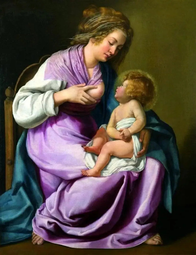 La Vergine allattante il Bambino - Artemisia Gentileschi