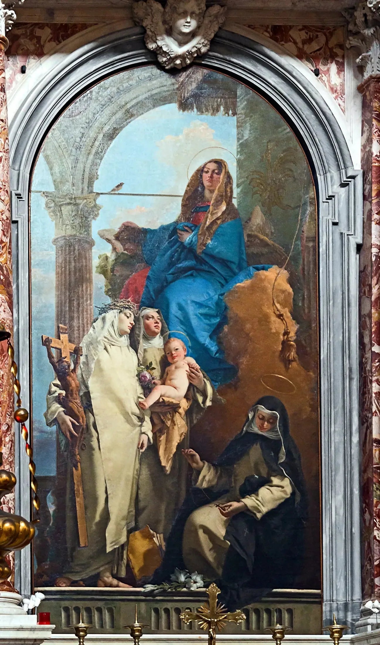 La Vierge apparaissant aux saints dominicains - Giovanni Battista Tiepolo image 1 reproduction de peinture à l’huile