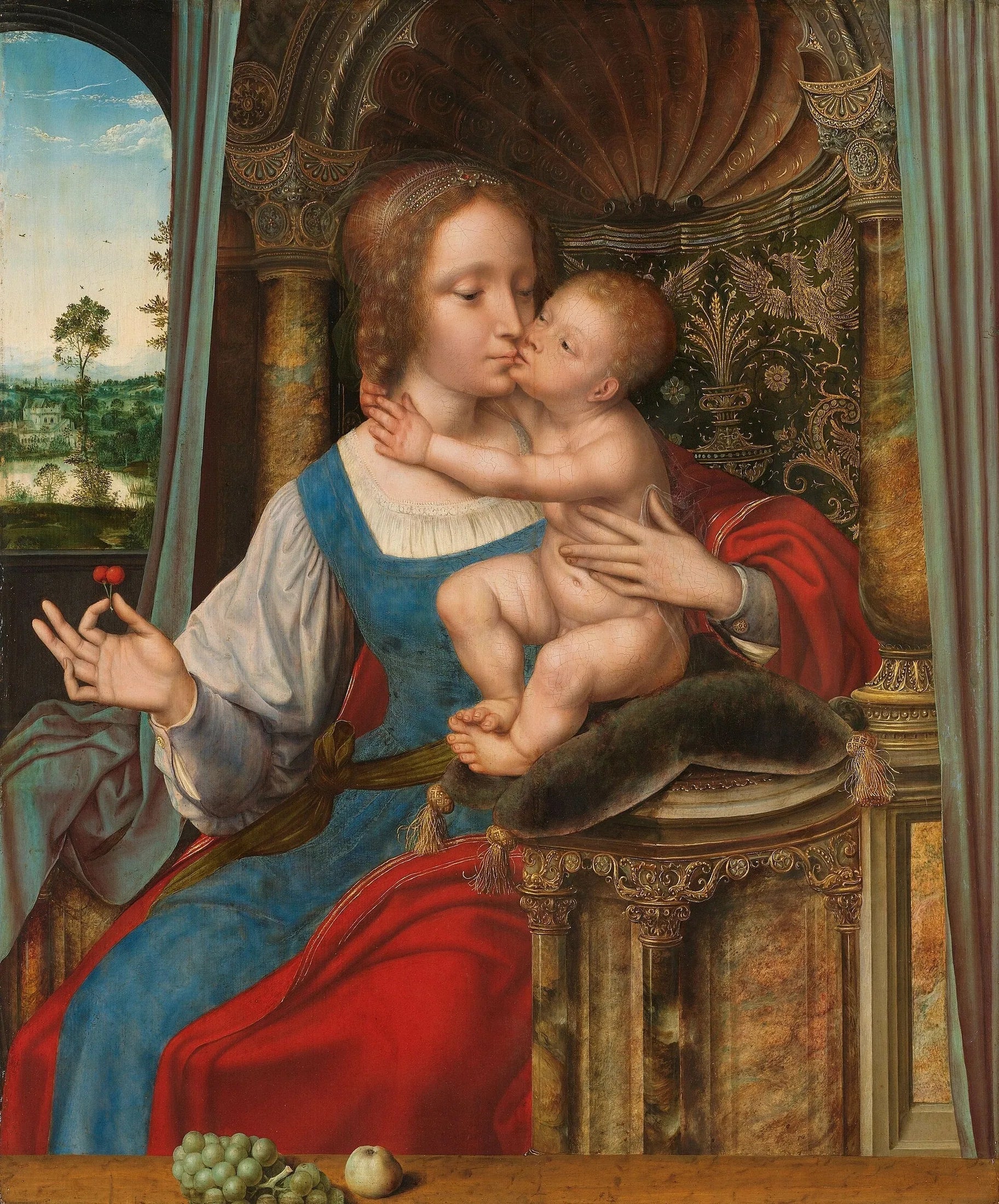 La Vierge aux cerises - Quentin Metsys image 1 reproduction réalisée par Alpha Reproduction