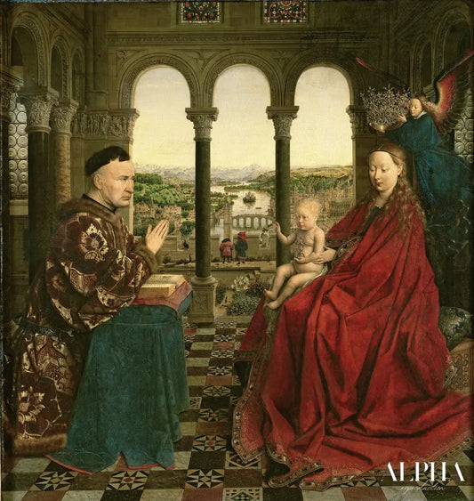 La Vierge avec le Chancelier Rolin - Jan Van Eyck - Reproductions de tableaux et peintures haut de gamme