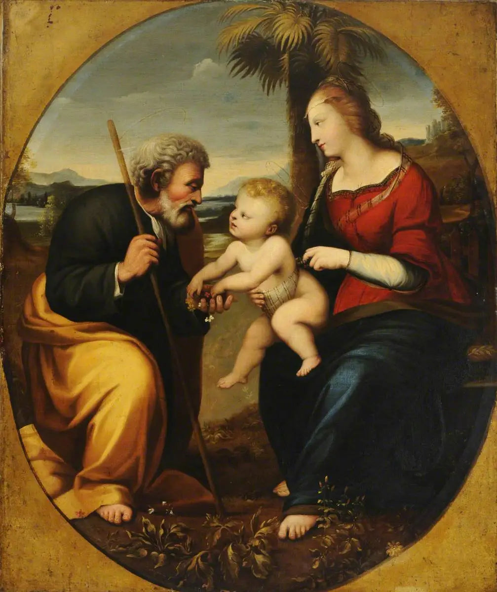Reproduction du tableau « La Vierge du Palmier - Raphaël Sanzio » par Alpha Reproduction en peinture à l’huile