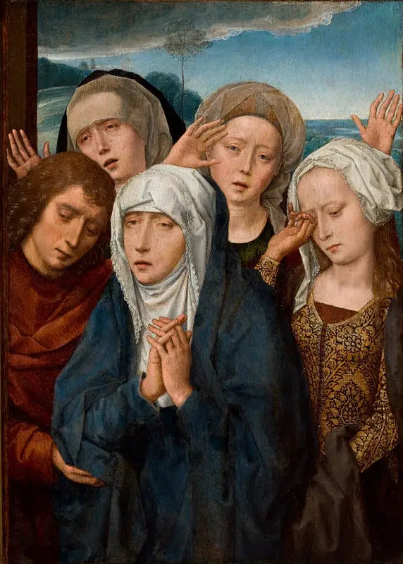 La Vergine in lutto con san Giovanni e le pie donne di Galilea - Hans Memling