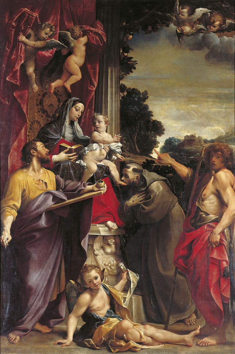 La Vergine in trono con san Matteo - Annibale Carracci