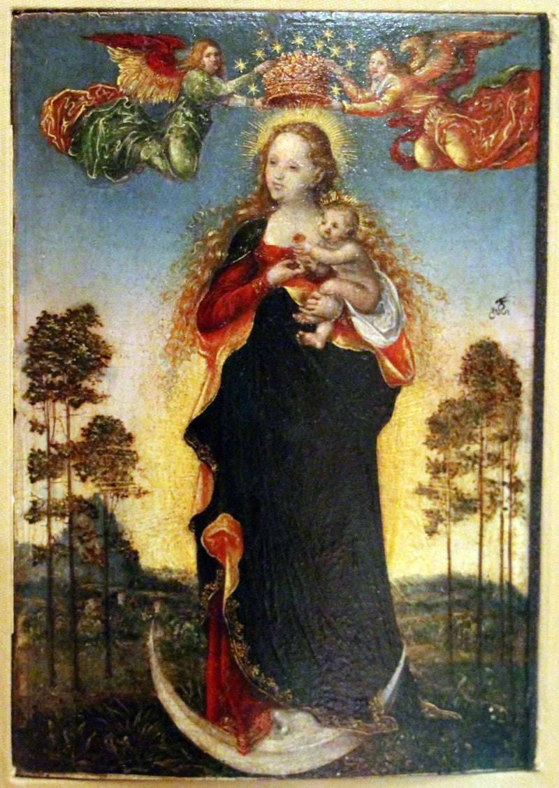La Vergine e il Bambino con due angeli - Lucas Cranach il Vecchio