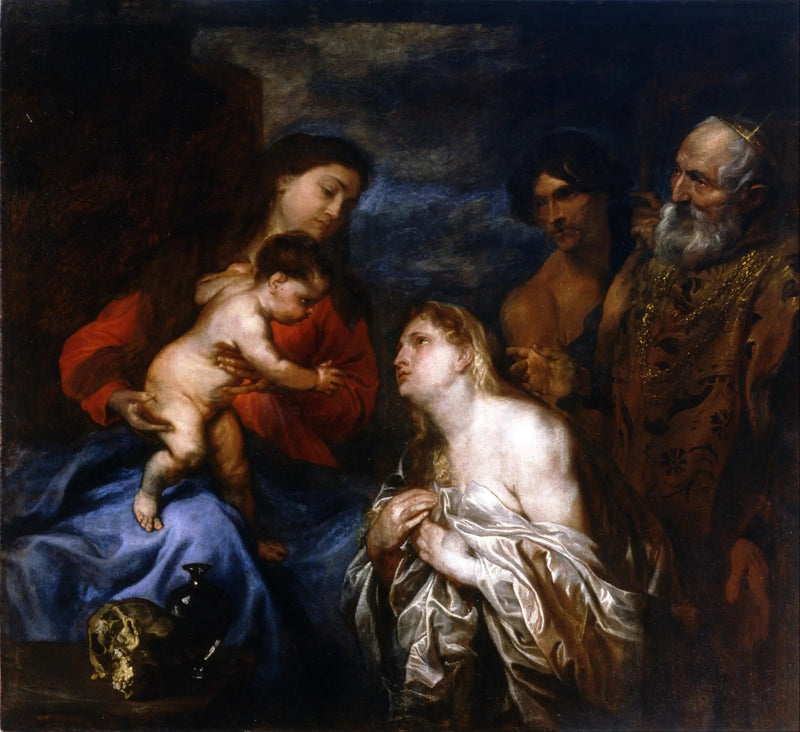 La Vergine e il Bambino con i tre peccatori pentiti, Maria Maddalena, il re Davide e il figliol prodigo - Antoine van Dyck