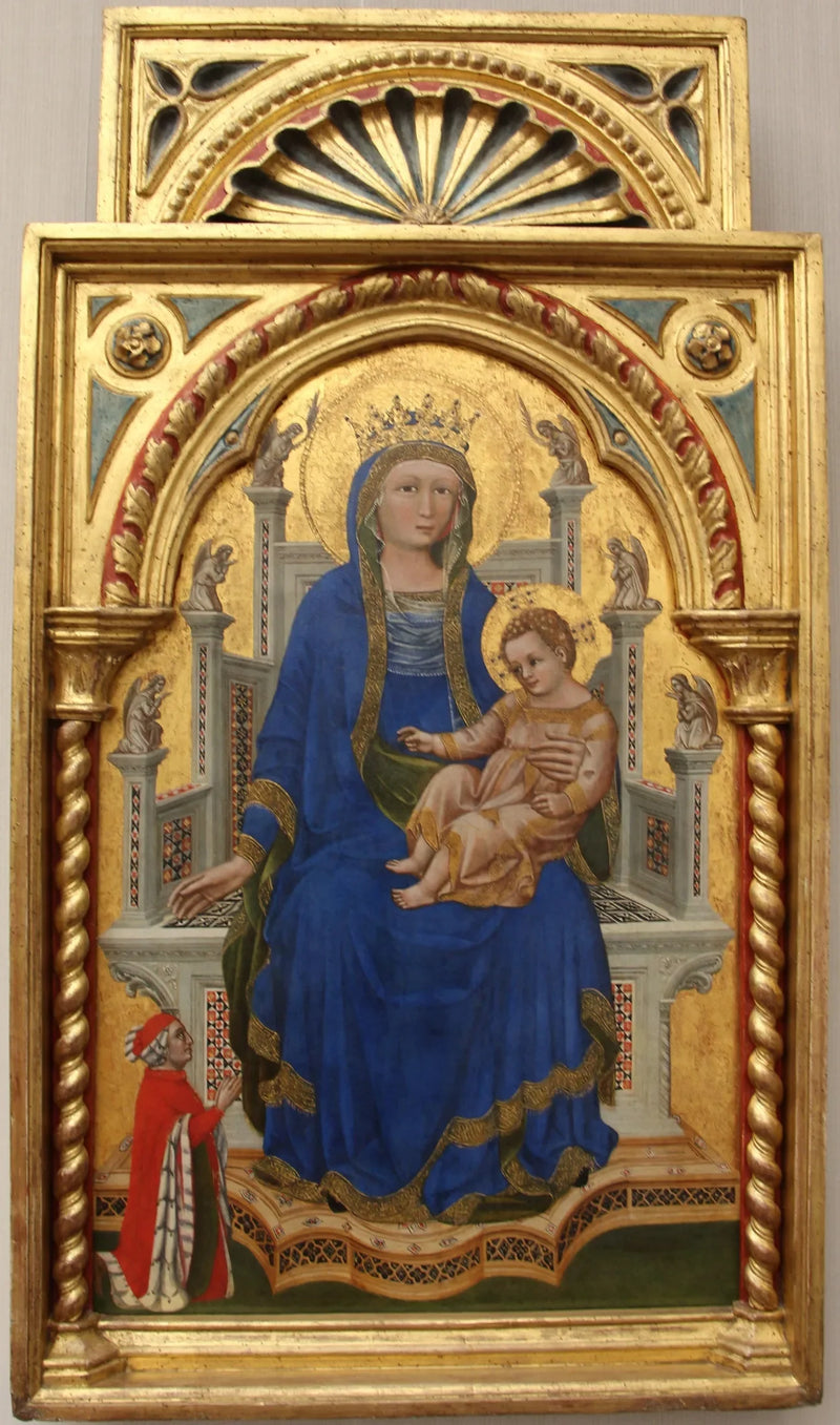 La Vergine e il Bambino benedicente che trona con un donatore - Guariento di Arpo