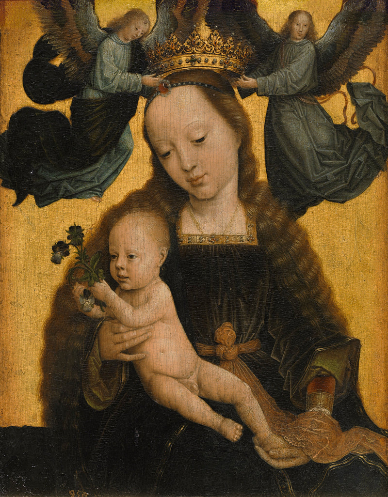 La Vergine e il Bambino incoronati da due angeli - Gérard David